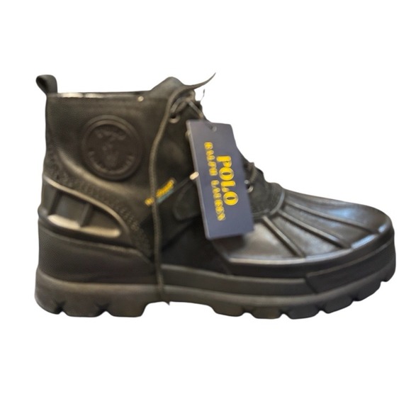 Mens Polo Ralph Lauren‎ Oslo High size 11.5 D Leather Ankle High Duck Boots NEW - Picture 1 of 13